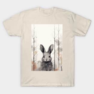 Misty boreal watercolor rabbit T-Shirt